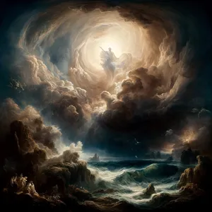 2. La terra era informe e vuota, e le tenebre ricoprivano la faccia dellu0027abisso, e lo Spirito di Dio aleggiava sulle acque.