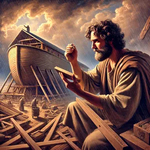 16. Farai allarca un tetto e finirai il tetto a un cubito di altezza; di fianco allarca metterai la porta; e farai un piano inferiore, un secondo e un terzo piano.