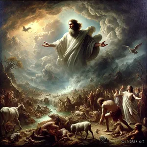 7. E il SIGNORE disse: «Sterminerò dalla faccia della terra luomo che ho creato: luomo con gli animali, i rettili e gli uccelli del cielo, perché mi pento di averli fatti».